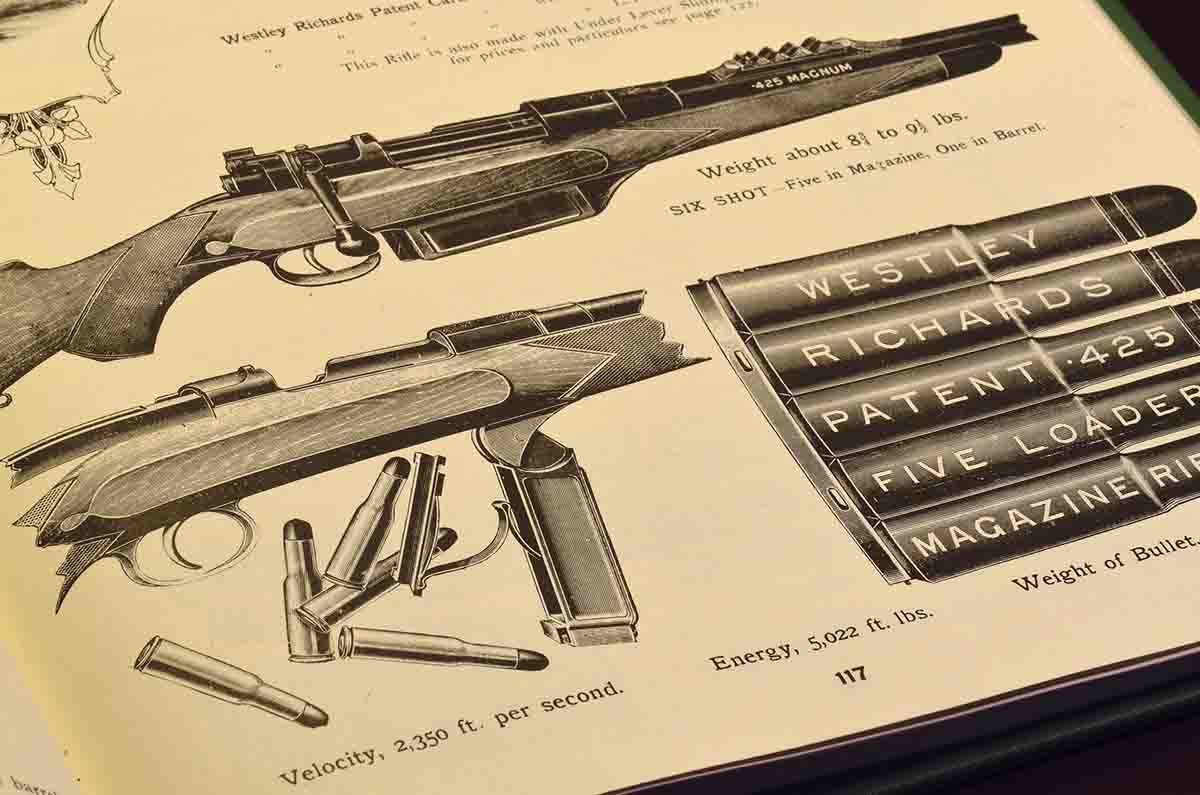 The Westley Richards bolt-action .425, as illustrated in the company’s 1912 catalog.